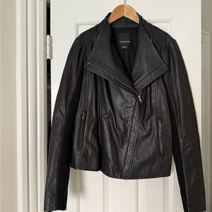 Trouve Black Leather Moto Jacket
